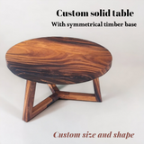 Round Acacia Wood Coffee Table