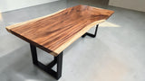 End view highlighting the natural live edge profile.