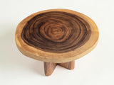 Round Monkeypod Coffee Table – Solid Timber Pedestal Base