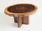 Natural Monkeypod Coffee Table – Solid Wood Pedestal