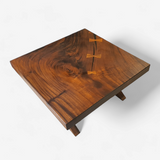 Contemporary X-Style Solid Wood Square Coffee Table.