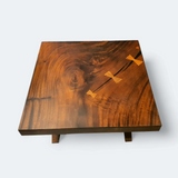 Contemporary X-Style Solid Wood Square Coffee Table.