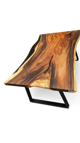 Black Resin Acacia Timber Dining Table.