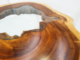 RTG001- Round Live Edge Glass Fitted Dining Table.
