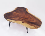 COF037- Live Edge Dark Brown Surfboard Coffee Table.