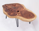 COF038- Live Edge Dark Brown Deep Crevice Coffee Table.