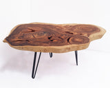 COF038- Live Edge Dark Brown Deep Crevice Coffee Table.