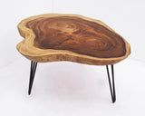 COF040- Round Live Edge Uniquely Shaped Coffee Table.
