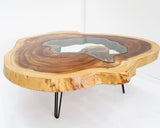 RTG002- Live Edge Conference Table with Glass Inlay.