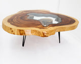 RTG002- Live Edge Conference Table with Glass Inlay.