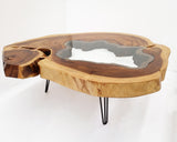 RTG003- Live Edge Glass Inlay Coffee Table.