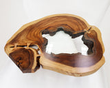 RTG003- Live Edge Glass Inlay Coffee Table.