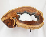 RTG003- Live Edge Glass Inlay Coffee Table.