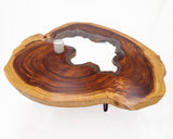 RTG006- Insert Glass Panel Round Edge Coffee Table.