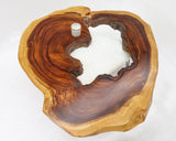 RTG006- Insert Glass Panel Round Edge Coffee Table.