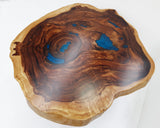 COF032- Large Live Edge Vivid Blue Epoxy Coffee Table.