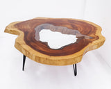 RTG007- Large Glass Inlay Live Edge Conference Table.