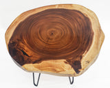 COF089 - Natural Monkeypod Wood Coffee Table with Dark Features.