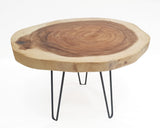 COF094 - Medium Corner Coffee Table with Live Edge Features.