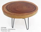 COF101 - Live Edge Acacia Round Coffee Table.