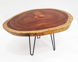 COF105 - Large Dark Brown Solid Wood Coffee Table.