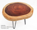 COF108 - Medium Dark Brown Monkeypod Wood Side Table.