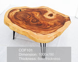 COF078 - Rustic Corner Live Edge Acacia Coffee Table.