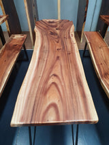 Acacia Light Wood Live Edge Large Desk.