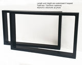 U-Shaped Tubing Stainless Steel Black Coffee or Small Table 400mm Height, Set of 2 (Two) Smallest Width 75mm.