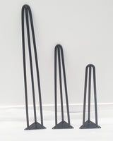 3 Rod Hairpin Legs Stainless Steel Black Desk or Dining Table Legs 210-710mm Height, Set of 3 (Three) or 4 (Four).