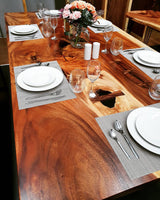Monkeypod Wood Live Edge Solid Timber Dining Table.