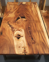 Monkeypod Wood Live Edge Solid Timber Dining Table.