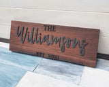Hand Made Family Name Plaque | Wedding Gift | Anniversary | Birthday | Christmas.
