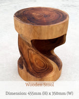 Live Edge Acacia Four Leg Wooden Stool.