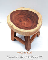 Live Edge Acacia Four Leg Wooden Stool.