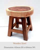 Live Edge Acacia Four Leg Wooden Stool.