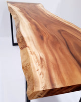 LAD034- Live Edge Light Brown Dining Table.