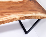 LAD034- Live Edge Light Brown Dining Table.
