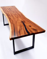 LAD035- Dark Brown Epoxy River Live Edge Dining Table.