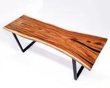 LAD035- Dark Brown Epoxy River Live Edge Dining Table.
