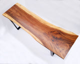 LAD036- Dark Brown Live Edge Long Conference Table.