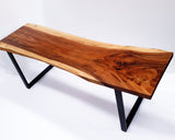 LAD036- Dark Brown Live Edge Long Conference Table.