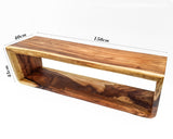 Handmade Solid Monkeypod Wood TV Unit | Entertainment Console with an Open Concept.