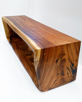Handmade Solid Monkeypod Wood TV Unit | Entertainment Console with an Open Concept.