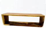 Handmade Solid Monkeypod Wood TV Unit | Entertainment Console with an Open Concept.
