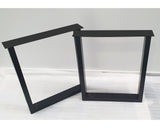 U-Shaped Tubing Stainless Steel Black Desk or Dining Table Legs 710mm Height, Set of 2 (Two) Medium Width.