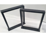 U-Shaped Tubing Stainless Steel Black Desk or Dining Table Legs 710mm Height, Set of 2 (Two) Medium Width.