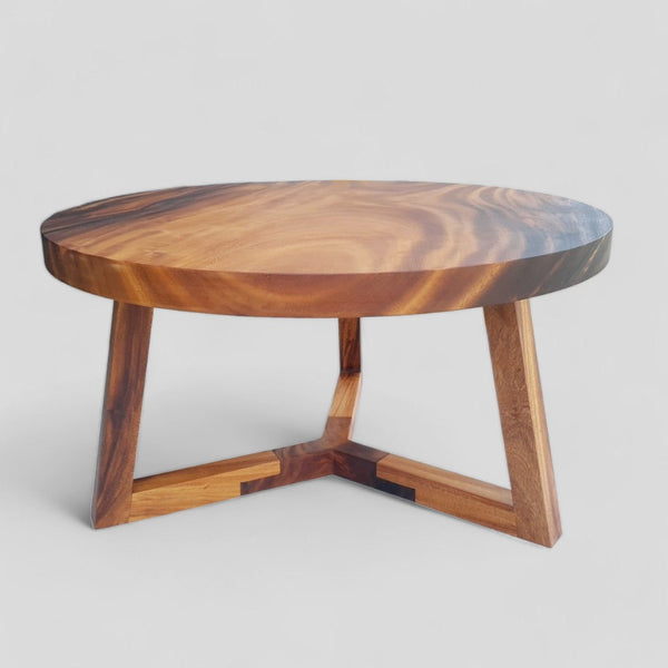 Round Acacia Wood Coffee Table