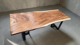 Top view of premium Monkey Pod timber showing natural flowing grain.