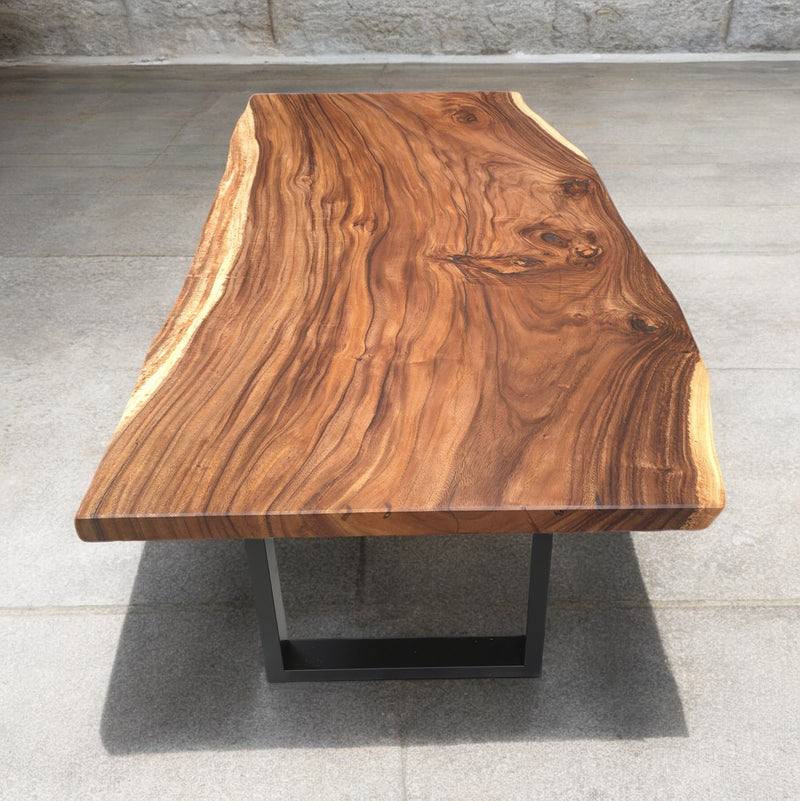 Live Edge Dining Table with Distinct Wood Knots